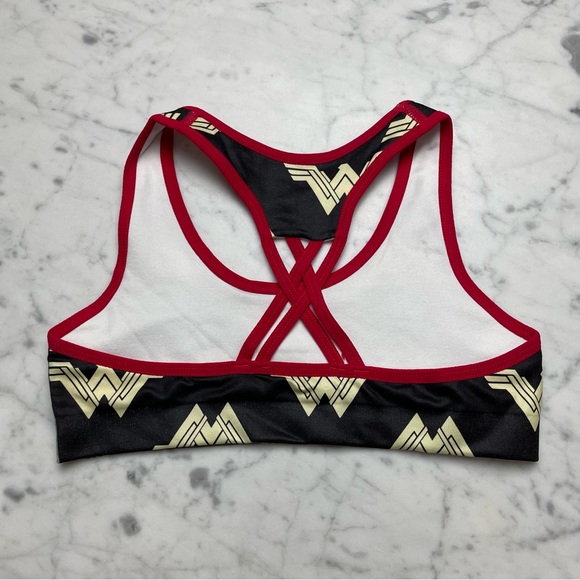 Handcraft Wonder Woman Print Racerback Bralette Sports Bra Dance Top - Picture 4 of 6